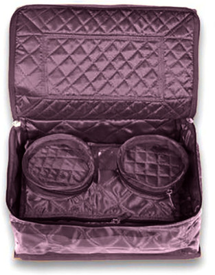 

ShopyBucket Very Attractive Jewellery Kit / Make up Kit / Box with 12 pouches in Heavy Quilted Satin Jewellery, Makeup Vanity Box(Purple)