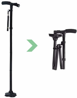 

Sadvidhya Folding Walking Stick With LED Flashlight Walking Stick