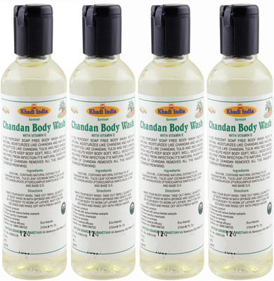 

Khadi India Santosh Chandan Body Wash With Vitamin-E (Pack of 4) Each of (210 ml)(840 ml, Pack of 4)