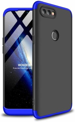 mobiHut Back Cover for Oppo F9 Pro | Realme 2 Pro | Realme U1 | Full Body 3 in 1 Slim Double Dip 360 Case(Blue, Black, Hard Case, Pack of: 1)