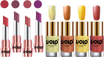 

Volo Ultra HD Shine Nail Polish and Creamy With Matte Lipsticks Combo(Set of 8)