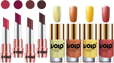 

Volo Ultra HD Shine Nail Polish and Creamy With Matte Lipsticks Combo(Set of 8)