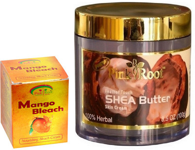 

Pink Root SHEA BUTTER CREAM 100GM WITH MANGO BLEACH 50GM(Set of 2)
