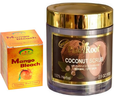 

Pink Root COCONUT SCRUB 100GM WITH MANGO BLEACH 50GM(Set of 2)