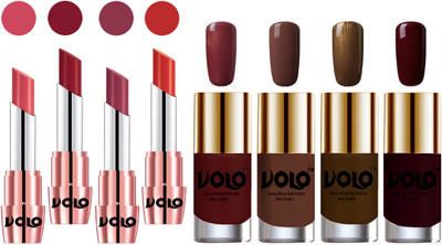 

Volo Ultra HD Shine Nail Polish and Creamy With Matte Lipsticks Combo(Set of 8)