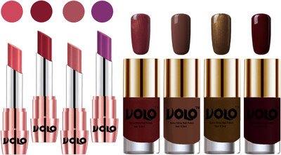 

Volo Ultra HD Shine Nail Polish and Creamy With Matte Lipsticks Combo(Set of 8)