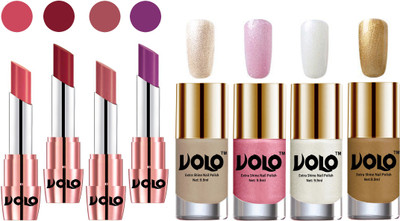 

Volo Ultra HD Shine Nail Polish and Creamy With Matte Lipsticks Combo(Set of 8)