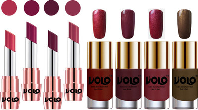 

Volo Ultra HD Shine Nail Polish and Creamy With Matte Lipsticks Combo(Set of 8)