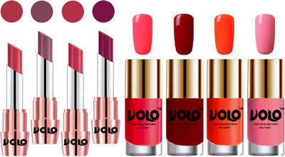 

Volo Ultra HD Shine Nail Polish and Creamy With Matte Lipsticks Combo(Set of 8)