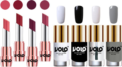 

Volo Ultra HD Shine Nail Polish and Creamy With Matte Lipsticks Combo(Set of 8)
