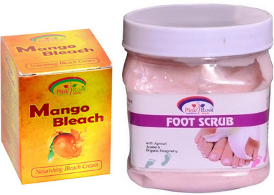 

Pink Root FOOT SCRUB 500GM WITH MANGO BLEACH 50GM(Set of 2)