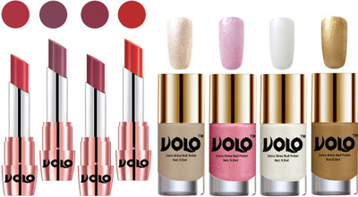 

Volo Ultra HD Shine Nail Polish and Creamy With Matte Lipsticks Combo(Set of 8)