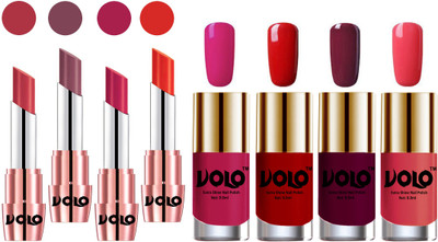 

Volo Ultra HD Shine Nail Polish and Creamy With Matte Lipsticks Combo(Set of 8)