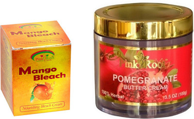 

Pink Root POMEGRANATE CREAM 100GM WITH MANGO BLEACH 50GM(Set of 2)