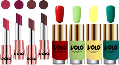 

Volo Ultra HD Shine Nail Polish and Creamy With Matte Lipsticks Combo(Set of 8)