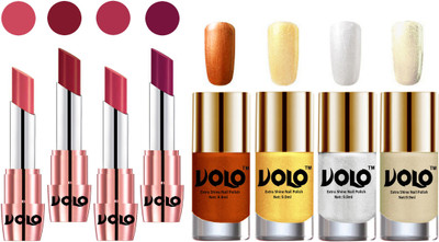 

Volo Ultra HD Shine Nail Polish and Creamy With Matte Lipsticks Combo(Set of 8)