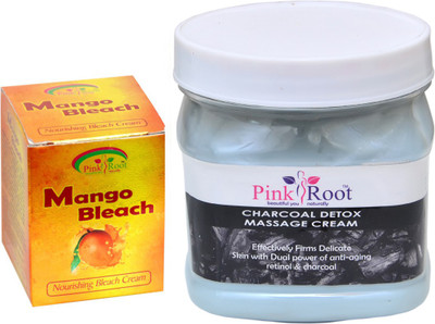

Pink Root CHARCOAL CREAM 500GM WITH MANGO BLEACH 50GM(Set of 2)
