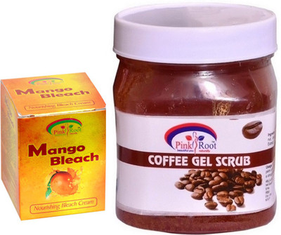 

Pink Root COFFEE GEL SCRUB 500GM WITH MANGO BLEACH 50GM(Set of 2)