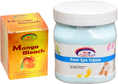 

Pink Root FOOT SPA CREAM 500GM WITH MANGO BLEACH 50GM(Set of 2)
