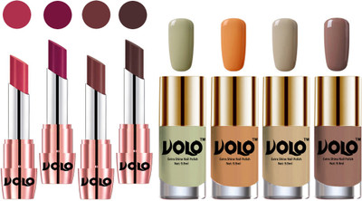 

Volo Ultra HD Shine Nail Polish and Creamy With Matte Lipsticks Combo(Set of 8)