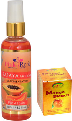 

Pink Root PAPAYA FACE WASH 100ML WITH MANGO BLEACH 50GM(Set of 2)