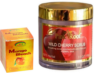 

Pink Root WILD CHERRY SCRUB 100GM WITH MANGO BLEACH 50GM(Set of 2)