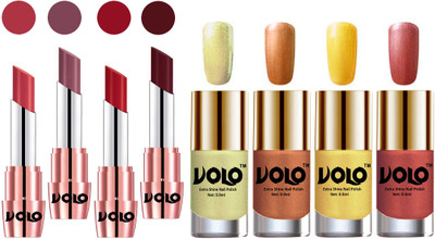 

Volo Ultra HD Shine Nail Polish and Creamy With Matte Lipsticks Combo(Set of 8)