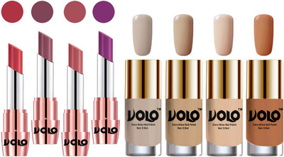 

Volo Ultra HD Shine Nail Polish and Creamy With Matte Lipsticks Combo(Set of 8)
