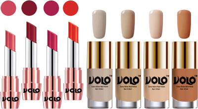 

Volo Ultra HD Shine Nail Polish and Creamy With Matte Lipsticks Combo(Set of 8)