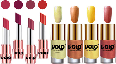 

Volo Ultra HD Shine Nail Polish and Creamy With Matte Lipsticks Combo(Set of 8)