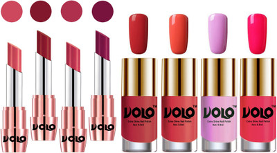 

Volo Ultra HD Shine Nail Polish and Creamy With Matte Lipsticks Combo(Set of 8)