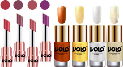 

Volo Ultra HD Shine Nail Polish and Creamy With Matte Lipsticks Combo(Set of 8)