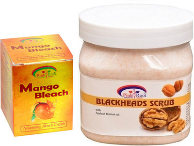 

Pink Root BLACKHEADS SCRUB 500GM WITH MANGO BLEACH 50GM(Set of 2)