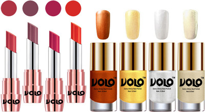 

Volo Ultra HD Shine Nail Polish and Creamy With Matte Lipsticks Combo(Set of 8)