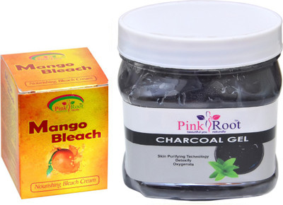

Pink Root CHARCOAL GEL 500GM WITH MANGO BLEACH 50GM(Set of 2)