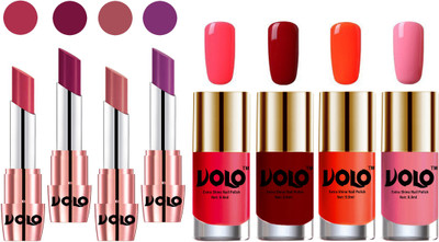 

Volo Ultra HD Shine Nail Polish and Creamy With Matte Lipsticks Combo(Set of 8)