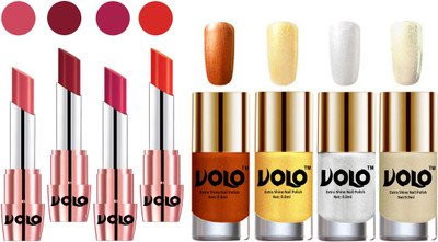 

Volo Ultra HD Shine Nail Polish and Creamy With Matte Lipsticks Combo(Set of 8)