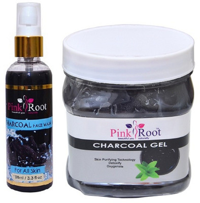 

Pink Root Charcoal Face Wash 100ml WITH Charcoal Gel 500ml(Set of 2)