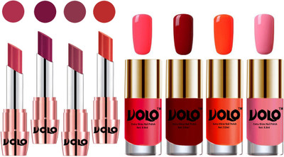 

Volo Ultra HD Shine Nail Polish and Creamy With Matte Lipsticks Combo(Set of 8)
