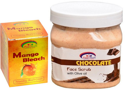 

Pink Root CHOCOLATE SCRUB 500GM WITH MANGO BLEACH 50GM(Set of 2)