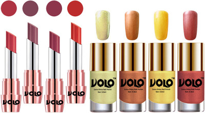 

Volo Ultra HD Shine Nail Polish and Creamy With Matte Lipsticks Combo(Set of 8)