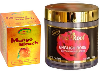 

Pink Root ENGLISH ROSE SCRUB 100GM WITH MANGO BLEACH 50GM(Set of 2)