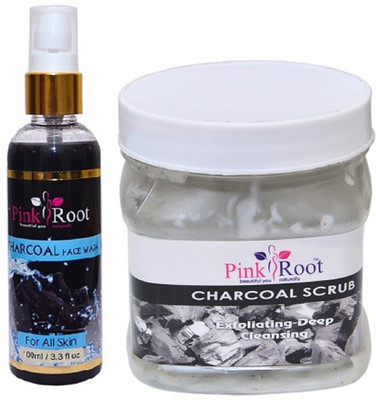

Pink Root Charcoal Face Wash 100ml WITH Charcoal Scrub 500ml(Set of 2)