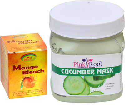 

Pink Root CUCUMBER MASK 500GM WITH MANGO BLEACH 50GM(Set of 2)