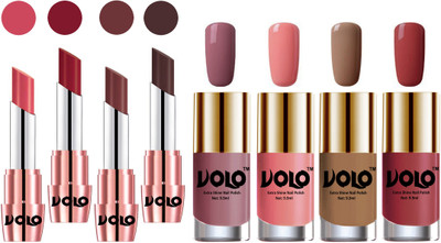 

Volo Ultra HD Shine Nail Polish and Creamy With Matte Lipsticks Combo(Set of 8)