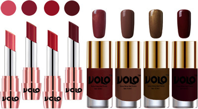 

Volo Ultra HD Shine Nail Polish and Creamy With Matte Lipsticks Combo(Set of 8)