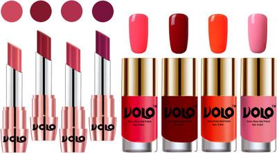

Volo Ultra HD Shine Nail Polish and Creamy With Matte Lipsticks Combo(Set of 8)
