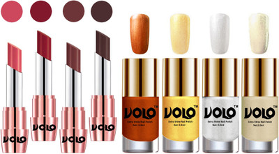 

Volo Ultra HD Shine Nail Polish and Creamy With Matte Lipsticks Combo(Set of 8)