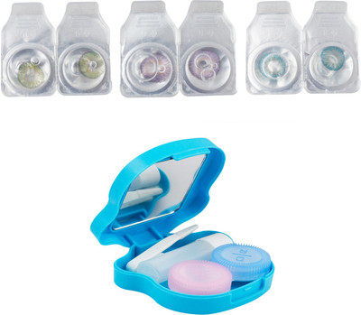 

Optify Combo Pack Monthly Color Contact Lens With Travel Kit Monthly Contact Lens(1, Green_Violet_Green Turquoise, Pack of 3)