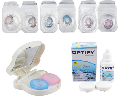 

Optify Combo Pack Monthly Color Contact Lens With Travel Kit Monthly Contact Lens(1, Natural Grey_Deep Blue_Violet, Pack of 3)